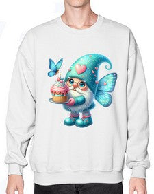 gnome with butterfly 20# - gnome- Sweatshirt - Crew