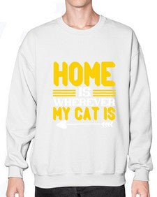 home is wherever my cat is Style 50# - cats- Sweatshirt - Crew