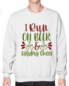 i run on beer holiday cheer 1160# - beer- Sweatshirt - Crew