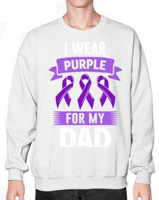 i wear purple for dad 169# - alzheimers- Sweatshirt - Crew