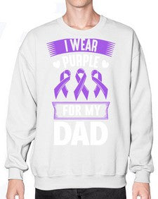 i wear purple for dad 170# - alzheimers- Sweatshirt - Crew