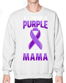 i wear purple for mama 173# - alzheimers- Sweatshirt - Crew