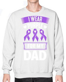 i wear purple for my 186# - alzheimers- Sweatshirt - Crew