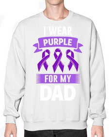 i wear purple for my 187# - alzheimers- Sweatshirt - Crew