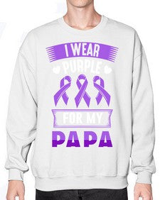 i wear purple for papa 174# - alzheimers- Sweatshirt - Crew