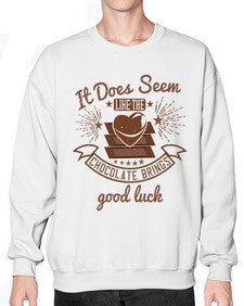 it does seem like the chocolate brings good luck 280# - chocolate- Sweatshirt - Crew