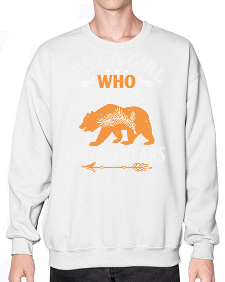 just a girl who loves grizzly bears 159# - bears - animals- Sweatshirt - Crew