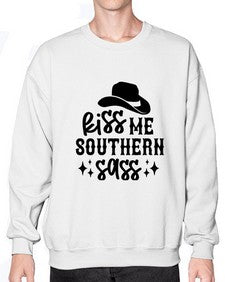 kiss me southern sass 711# - western- Sweatshirt - Crew