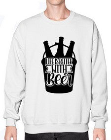 life is better with beer 1312# - beer- Sweatshirt - Crew