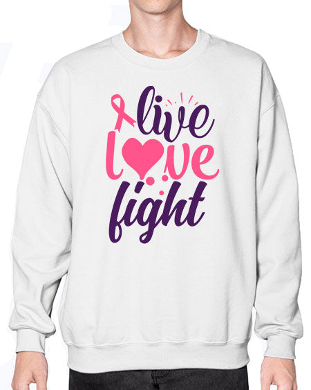 live love fight Style 8# - breast cancer- Sweatshirt - Crew
