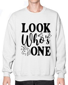 look whos one 262# - unicorn- Sweatshirt - Crew