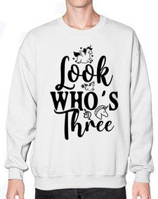 look whos three 265# - unicorn- Sweatshirt - Crew