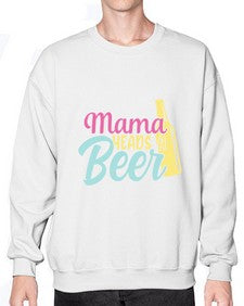 mama heads a beer 324# - beer- Sweatshirt - Crew