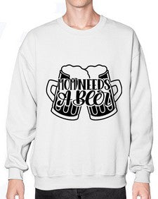 mom needs a beer 1393# - beer- Sweatshirt - Crew
