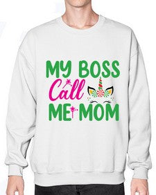 my boss call me mom 311# - unicorn- Sweatshirt - Crew