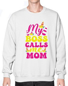 my boss calls me mom 312# - unicorn- Sweatshirt - Crew