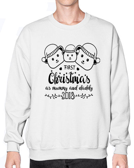 my first christmas bear family black 193# - bears - animals- Sweatshirt - Crew