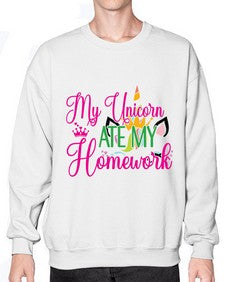 my unicorn ate my homework 319# - unicorn- Sweatshirt - Crew