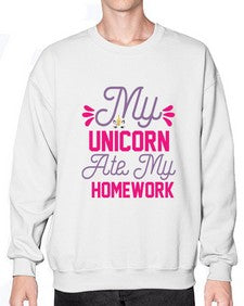 my unicorn ate my homework 324# - unicorn- Sweatshirt - Crew