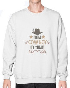 new cowboy in town 953# - western- Sweatshirt - Crew