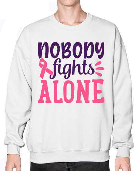 nobody fights alone Style 6# - breast cancer- Sweatshirt - Crew