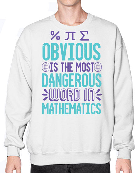 obvious is the most dangergou word in math 37# - pi- Sweatshirt - Crew
