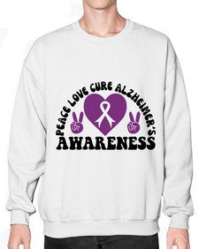 peace love cure alzheimer s awareness 206# - alzheimers- Sweatshirt - Crew