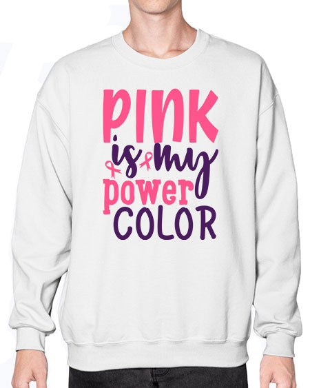 pink is my power color Style 5# - breast cancer- Sweatshirt - Crew
