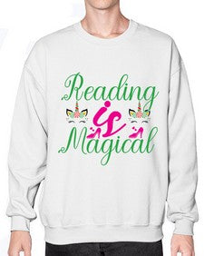 reading is magical 369# - unicorn- Sweatshirt - Crew