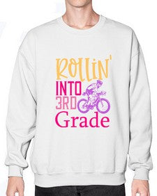 rollin into third grade 782# - third grade- Sweatshirt - Crew