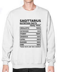 sagittarius Nutrition Facts 400# - sagittarius- Sweatshirt - Crew