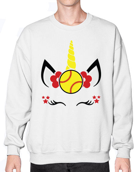 softball unicorn 398# - softball- Sweatshirt - Crew
