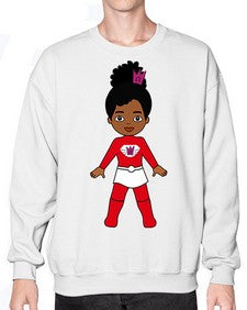 super kids girl 5# - black girls or women- Sweatshirt - Crew