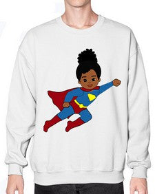 super kids girl 9# - black girls or women- Sweatshirt - Crew