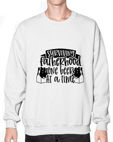 surviving fatherhood one beer at a time 1594# - beer- Sweatshirt - Crew