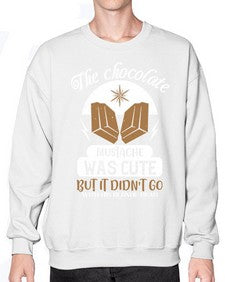 the chocolate mustache was cute but it didnt go with his blonde head 415# - chocolate- Sweatshirt - Crew