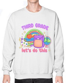 third Grade Lets Do This 964# - third grade- Sweatshirt - Crew
