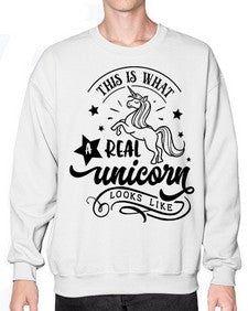 this is what a real unicorn black 436# - unicorn- Sweatshirt - Crew