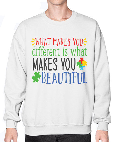 what makes you different is what makes you beautiful Style 3# - autism- Sweatshirt - Crew