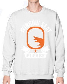 window seat please  51# - airplane- Sweatshirt - Crew
