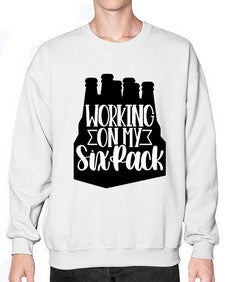 working on my six pack 1789# - beer- Sweatshirt - Crew