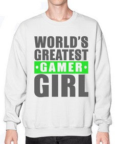 worlds greatest gamer girl 166# - video games- Sweatshirt - Crew