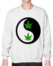 yin and yang weed 1264# - marijuana- Sweatshirt - Crew