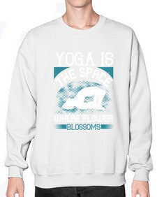 yoga is the space where flower blossoms  627# - yoga- Sweatshirt - Crew