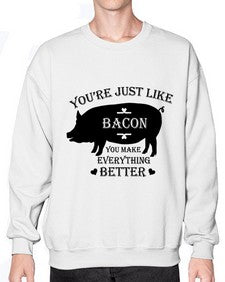 youre just like bacon 1817# - bacon- Sweatshirt - Crew