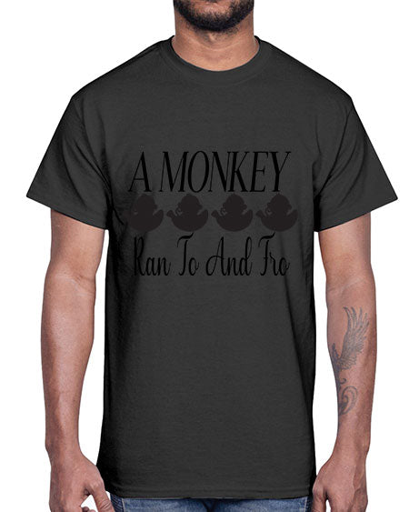 A monkey ran to and - monkey- Cotton Tee