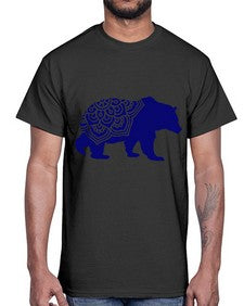 BearMandala 253#- mandala- Cotton Tee