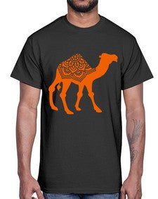 CamelMandala 295#- mandala- Cotton Tee