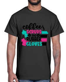 Coffee Scrubs And Rubber Gloves Style Style 664#- nurse- Cotton Tee