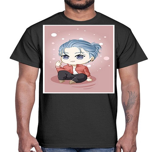 Cute little boy silver hair 78#- anime- Cotton Tee